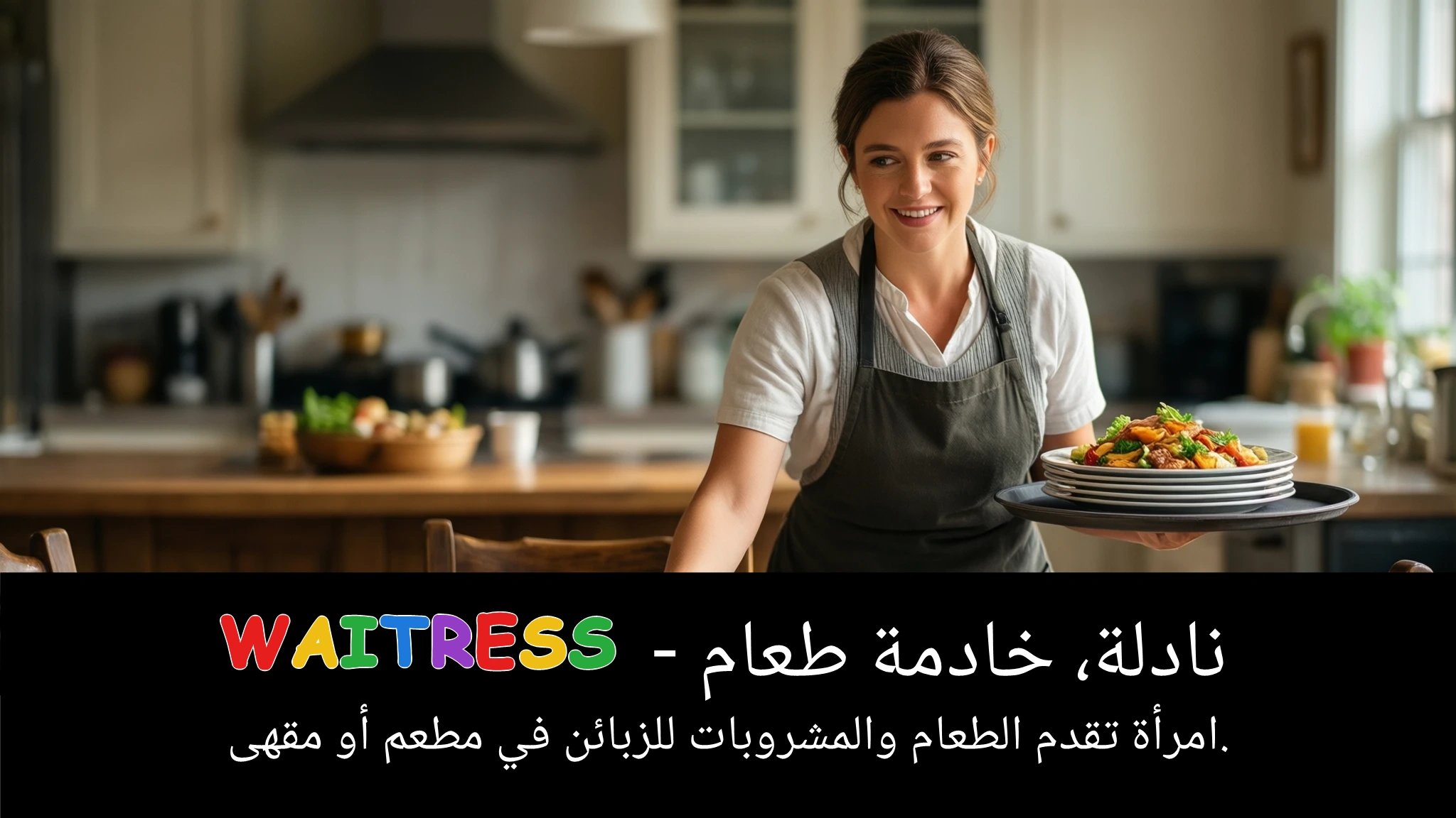 Arabic Illustration for waitress